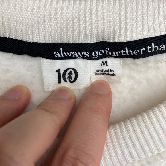 Tentree Cream Teddy Fleece Pullover Crewneck Sweater Medium - Picture 5 of 10